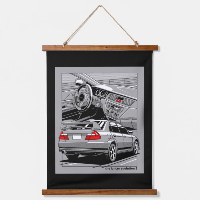 Lancer Evolution Wandteppich Mit Holzrahmen (Vorderseite)