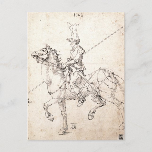 Lancer on Horseback von Albrecht Durer Postkarte (Vorderseite)