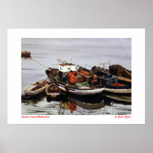 Lanchas de pesca/Fischerboote Poster