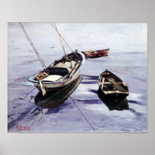 Lanchas en La Dársena (A Coruña) Poster