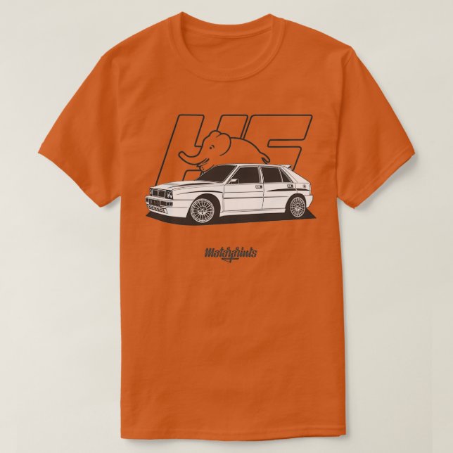 Lancia Delta HF Integrale Evo 2 schwarze Ampel wei T-Shirt (Design vorne)