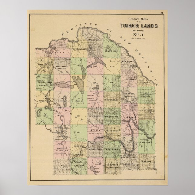 Land 5 Karte Poster (Vorne)