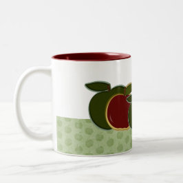 Land-Äpfel (grüne Grenze) Zweifarbige Tasse