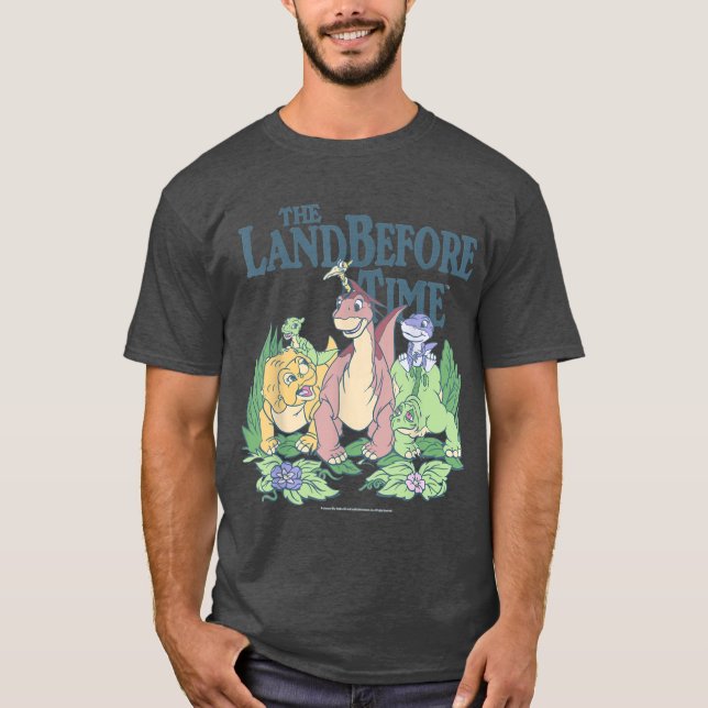 Land Before Time Pastel-Dinosaur-Freunde Retro T-Shirt (Vorderseite)