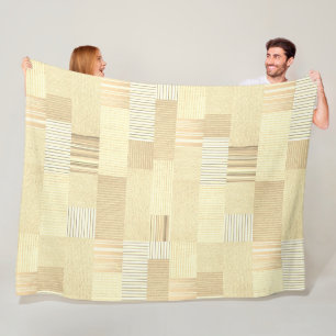 Land beige Patchwork-Quilt Streifen Fleecedecke
