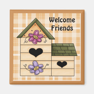 Land Birdhouse Kühlschrankmagnet 4 Magnet