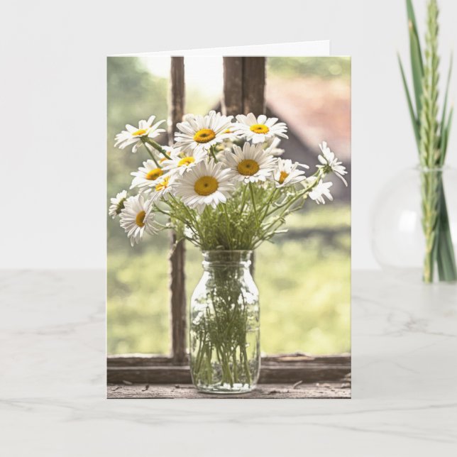 Land Birthday Daisy Bouquet Karte (Vorderseite)