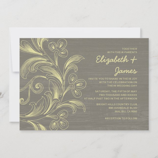 Land Blühe Hochzeitseinladungen Einladung (Vorderseite)
