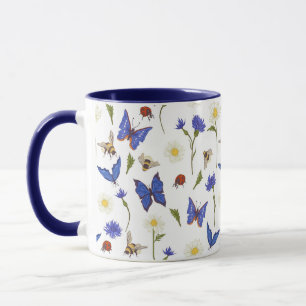 Land Blume Schmetterlinge und Ladybugs Tasse