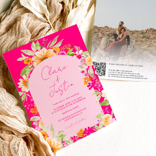 Land Blumenbezeichnungen Foto Qr Code Hochzeit Einladung