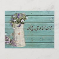 Land Blütenholz rustikale Hochzeit Rsvp