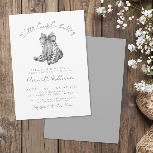 Land Bow Baby Shower Einladung (Country Bow Baby Shower Invitation)