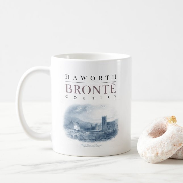 Land Bronte mit Kirche und Parsony Kaffeetasse (Mit Donut)