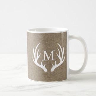 Land Burlap White Deer Antler Personalisiert Tasse