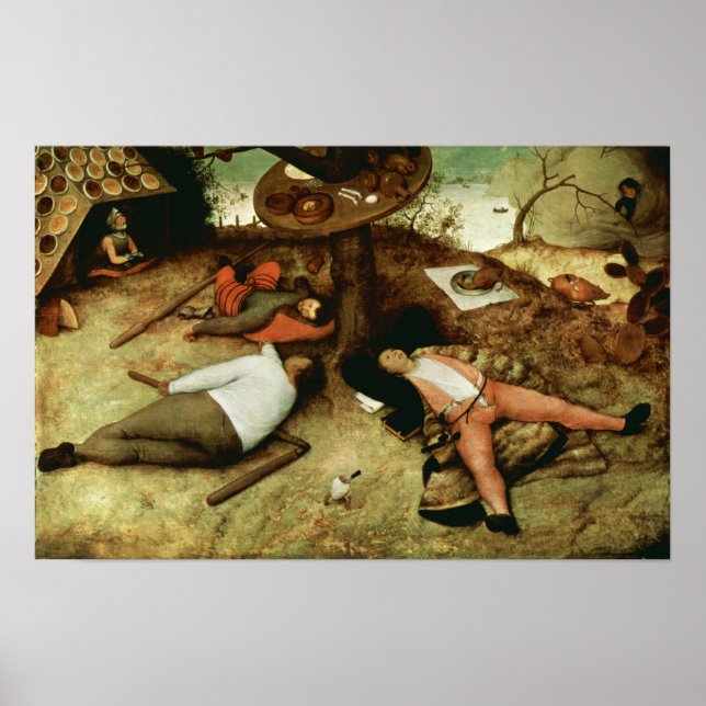 Land Cockaigne von Pieter Bruegel dem Älteren Poster (Vorne)