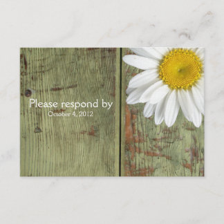 Land-Daisy und Scheunen-Holz-RSVP mit Umschlag RSVP Karte