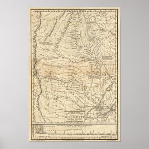 Land, das durch den Mississippi-Western entwässert Poster