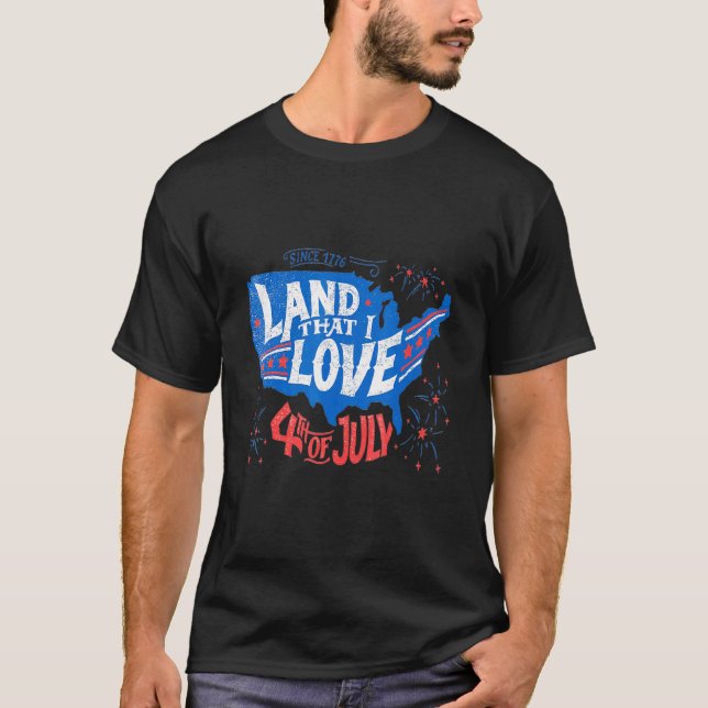 Land, das ich liebe 4. Juli T-Shirt (Vorderseite)