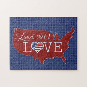 Land, das ich LIEBE habe - US-amerikanisches Herz  Puzzle
