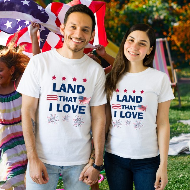 Land, das ich Liebe Patriotic 4. Juli T-Shirt (Von Creator hochgeladen)