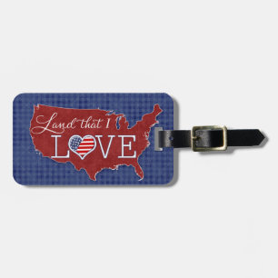 Land, das ich LIEBE - US Herz & Flagge Gepäckanhänger