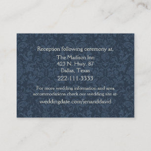 Land Denim Damask Hochzeitskarte Begleitkarte