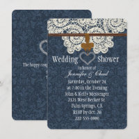 Land-Denim-u. Elfenbein-Spitze-Polterabend