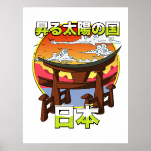 Land der aufgehenden Sonne Japans Tor Torii Poster