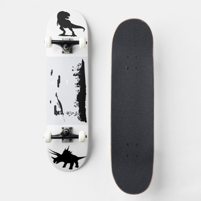 Land der Dinosaurier-Schattengrafik  Skateboard (Vorderseite)