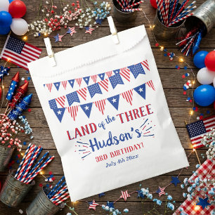 Land der Drei! 4. Juli 3. Geburtstagsfeier Geschenktütchen