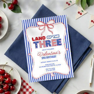 Land der drei patriotischen amerikanischen Mädchen Einladung