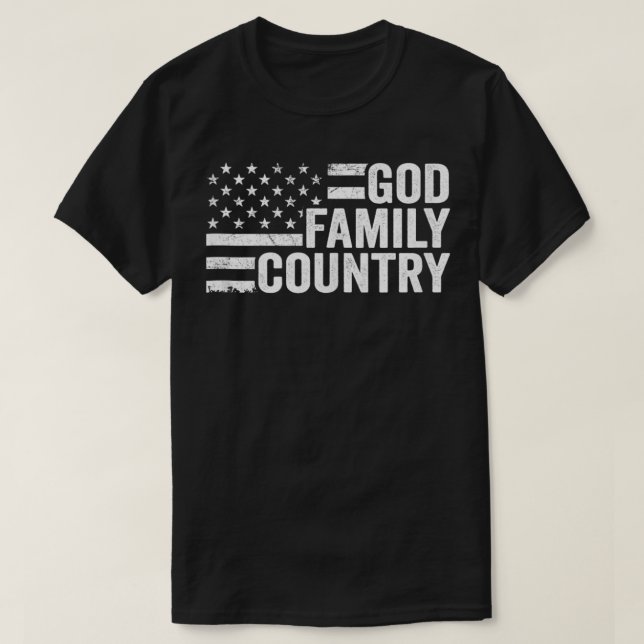 Land der Familie Gottes - Patriotisch Christlicher T-Shirt (Design vorne)