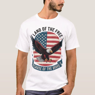 Land der Freie Patriotische Adlerkunst T-Shirt