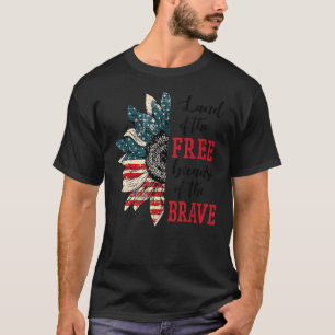 Land der Freie wegen der tapferen Leopard-Gefärbte T-Shirt