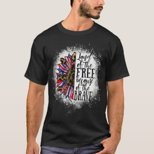 Land der Freie wegen der tapferen Leopard-Gefärbte T-Shirt
