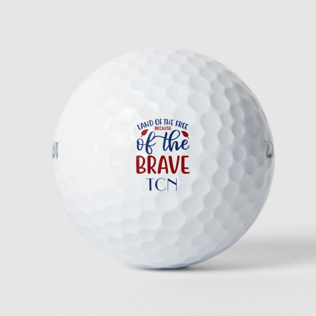 Land der Freie wegen des Brave Red Blue Golfball (Vorderseite)
