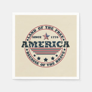 Land der Freie wegen des tapferen 4. july Serviette