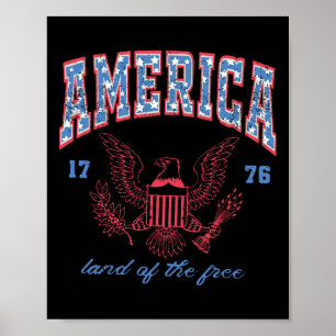 Land der freien 1776 Adler 4. Juli Frauen Poster