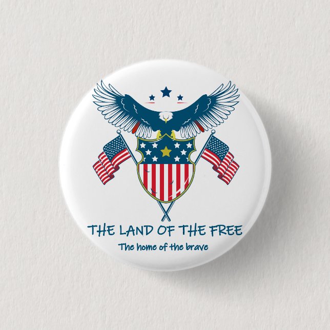 Land der freien Adler-Knopf Button (Vorderseite)
