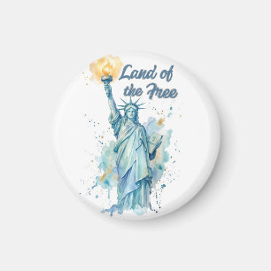 "Land der Freien - Aquarell Statue of Liberty P Magnet