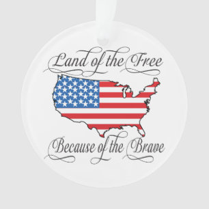 Land der freien Brave Patriotic American Flag Cust Ornament