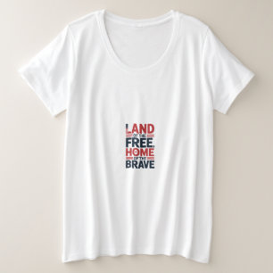 Land der Freien   Heim der Tapferen USA-Shirt Große Größe T-Shirt