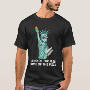 Land der Freien Heim des Pizza-Liebhabers 4. Juli T-Shirt