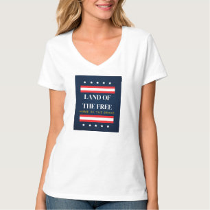 Land der Freien, Heimat der Tapferen 4. Juli T-Shirt