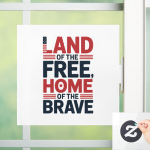 Land der Freien Heimat der Tapferen USA-Shirt Fensteraufkleber