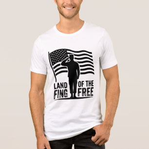 Land der Freien Militärgruß Amerikanische Flagge Tri-Blend Shirt