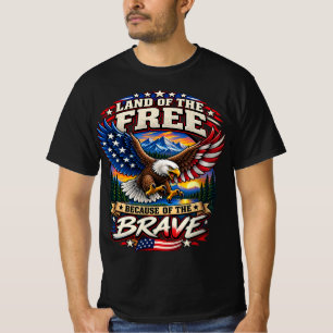 Land der Freien Mutiges Adler T-Shirt, Patriotisch T-Shirt