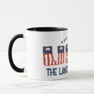 Land der Freien Patriotische Grunge-Version Tasse