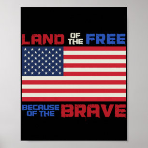 Land der Freien Patriotisches USA 4. Juli Poster