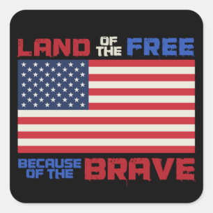 Land der Freien Patriotisches USA 4. Juli Quadratischer Aufkleber